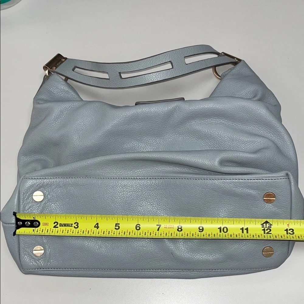 Foley + Corinna Baby Blue / Gray Faux Leather Shoulder Bag